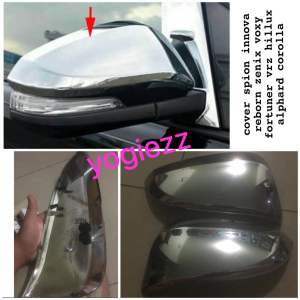 Cover spion chrome all new innova reborn hillux fortuner rush vrz voxy 2016 2017 2018 2019 2020 2021 cover spion toyota reborn cover spion fortuner vrz cover spion innova reborn voxy ORY original