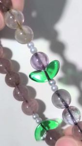 s8(gold rutile red strawberry amethyst) super 8 crystal bracelet 8mm