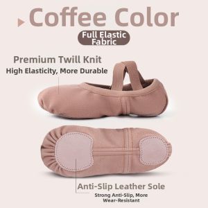 ceyekids | Flexible Leather Soled Dance Shoes for Women and Girls Soft Bottom Practice Shoes