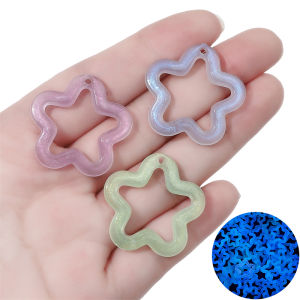 10Pcs Phát sáng trong bóng tối ngôi sao lấp lánh Quyến Rũ Hạt Acrylic Quyến Rũ Mặt Dây Chuyền Cho Hoa Tai Vòng tay vòng cổ DIY Phát Hiện làm đồ trang sức Phụ Kiện
