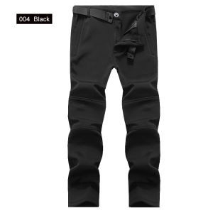 TRVLWEGO Winter Men Camping Hiking Pants Travel Slim Soft Shell Warm Waterproof Fleece Windproof Outdoor Ski Trekking Trousers