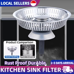 2-in-1 Kitchen Sink Drain Strainer Stopper Sink Plug with Anti-Clog Filter Basket Fits 78-85mm Drain Hole Pop Up Garbage Disposal Cover Food Catcher