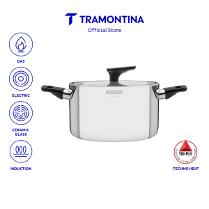 Tramontina Grano Bakelite 20/24cm Deep Casserole 18/10 Stainless Steel/Induction