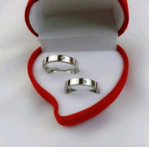 Cincin Titanium Couple Pasangan Cincin Tunangan Free Kotak Love