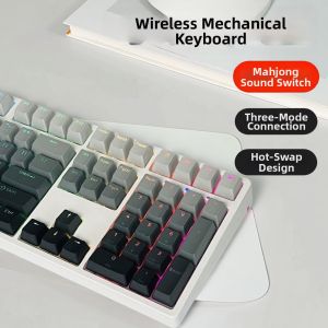 JIAGONG | Triple-Mode Bluetooth 2.4G Wireless Quiet Blue Switch RGB Mechanical Keyboard