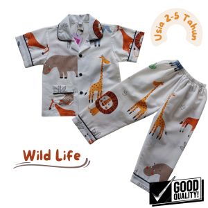 Piyama Anak 2-5 Tahun Bahan Kkatun Adem Full Kancing Depan