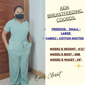 BEOSCLOSET ADA BREASTFEEDING Nursing Terno Pants / Breastfeeding Outfit / Coordinate set / Lounge wear
