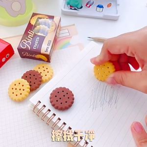 Boxed biscuit eraser Cute Eraser shape biscuit 盒装饼干造型橡皮擦