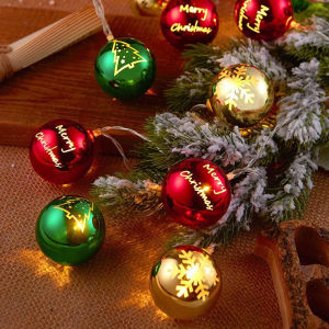 1pc Christmas Ball Ornament Lights 10/20 Bulbs Multicolor Christmas Tree Lights Indoor For Home Dining Table Xmas Tree Decor