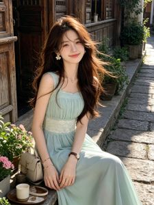 CHANGTONG | French Elegant Slim Fitted Camisole Dress