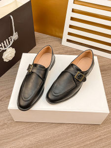 รองเท้าส้นเตี้ยหนังนิ่มสีดำสำหรับผู้หญิง รองเท้าเดินสบาย สไตล์อังกฤษ รองเท้าลำลอง รองเท้าทำงาน รองเท้าสวมแบบสวมหัวกลม พื้นยาง