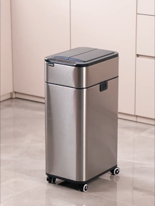 WEIAIBLD Smart trash can Stainless steel Automatic sensor trash can Food waste bin Household kitchen trash can anti-odor