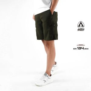 Aerostreet Cargo Pendek Aksa Hijau Army Celana Cargo ECAAA