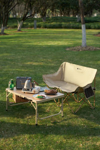 MOBI GARDEN Camping Folding Chair Portable Couple Double Seat Chair Outdoor