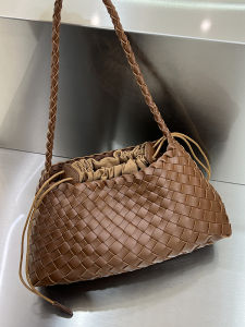 กระเป๋าถือผ้าไนลอนสไตล์ย้อนยุคแบบถัก กระเป๋าสะพายไหล่ข้างเดียวแบบมีซิป กระเป๋าสะพายข้างหนังแท้สไตล์ย้อนยุคสำหรับฤดูร้อน