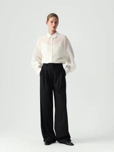 ICICLE | Cotton Plain Weave Straight Leg Trousers