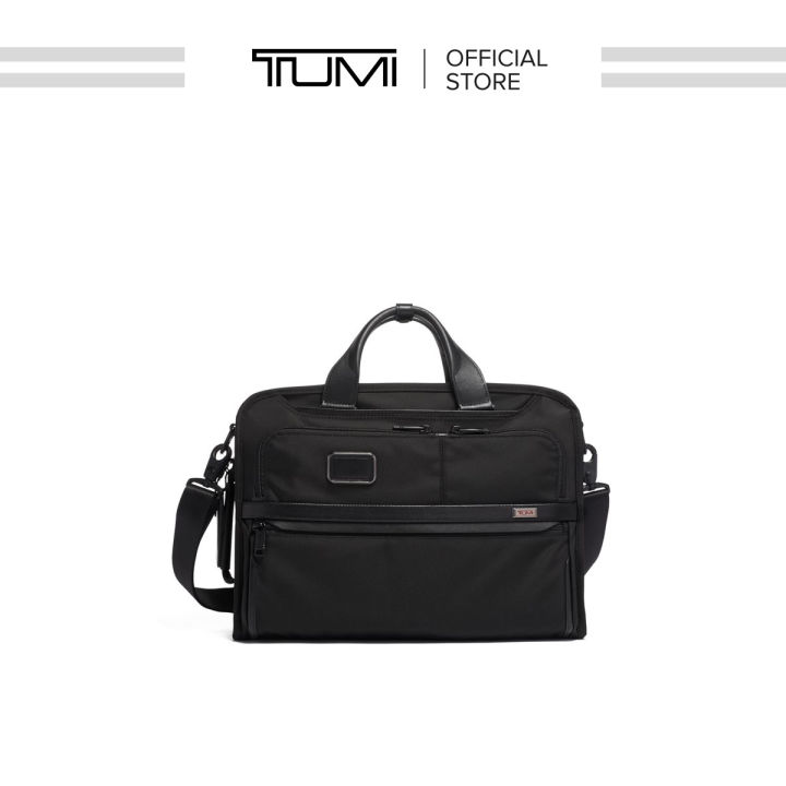 TUMI ALPHA กระเป๋าเอกสาร SLIM THREE WAY BRIEF สีดำ