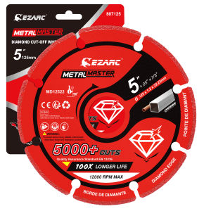 5 x 7/8 Diamond Cutting Wheel for Metal Cut Off Wheel with 5000+ Cuts on Rebar Steel Iron and INOX