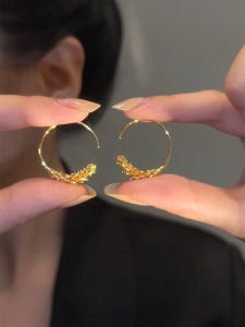 Special-Interest Design Fancy Wheat round Ring Earrings Simple Temperamental All-Match Ear Ring 2023 New Arrival Trendy Earrings for Women