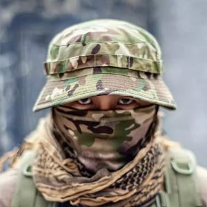 Chiến Thuật Sas Nòng Ngắn Ngụy Trang Mũ Thoáng Khí Câu Cá Ngoài Trời Mũ Che Nắng Bảo Vệ Viền Tròn Mũ Cho Các Vật Trung Tính