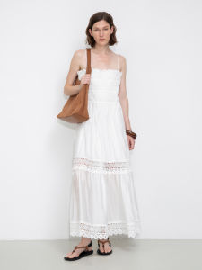 Resort Style Openwork Lightweight Drape Layered Dress