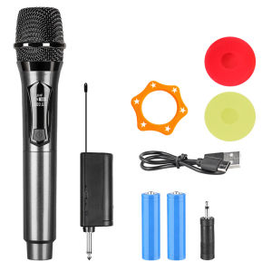 Wireless Microphone UHF Fixed Frequency 2 Channels Handheld Mic Micphone For Party Karaoke Professional Church Show Meeting
