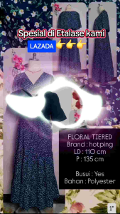 (NewUp 3Des) Dress Umpak gereja baju terusan umpak bertingkat mekar ld kecil jumbo