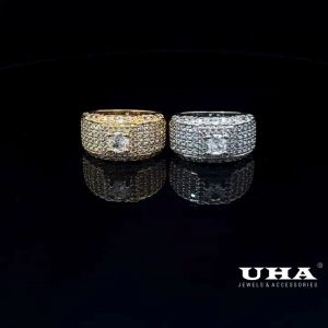 N1221 Nhẫn nam có lót lòng đính đá CZ cao cấp thiết kế tinh tế sang trọng UHA