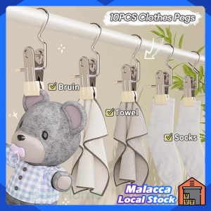 10Pcs/Set Laundry Hooks Clothespins Clothes Pegs Pants Hanger Traceless Hanging Clips Socks Clothes Pegs Closet Organizer