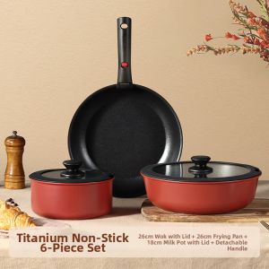 CAROTE | Non-stick Stovetop Induction Compatible Detachable Handle Cookware Set