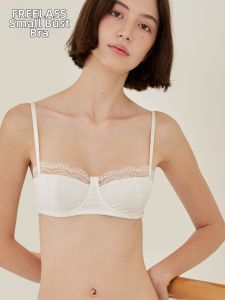 FULINVSHAONV | Áo Ngực Satin Lace Pháp Phía Trước Dành Cho Ngực Nhỏ Với Dây Dưới Mềm