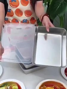 3 Hộp Đựng Thực Phẩm Bằng Thép Không Gỉ Hình Vuông Chống Rò Rỉ Có Thể Xếp Chồng Lên Nhau Hộp Kim Loại Cho Phụ Kiện Nhà Bếp Gia Đình