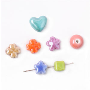 10-80pcs Handmade Porcelain Beads Cube Star Heart Flower Charm Beads for DIY Jewelry Making Accessories