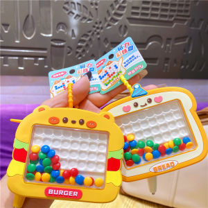 Creative Healing Fun Burger Toast French Fries Bead Magnetic Drawing Board Keychain Bag Charm Decorative Accessories PVC Plastic Hardware