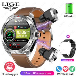 LIGE | LIGE Smartwatch With Earbuds Bluetooth Headset Women Speaker Tracker Music Sport Watch AMOLED Screen Waterproof Men Smart Watch