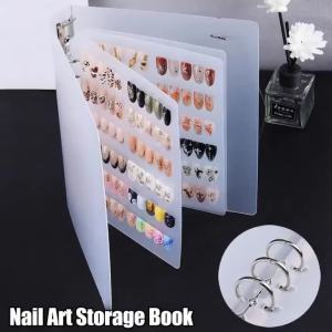 Nail Art Showcase Book Large Capacity Nail Artwork Storage Book with Card Holder DIY Simple Design Tools and Display Board