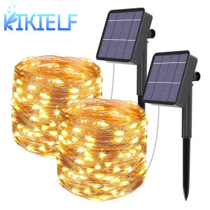 LED Fairy String Lights Outdoor Garland Solar Holiday Christmas Lamp For Terrace Courtyard Garden Party Tree Decoration