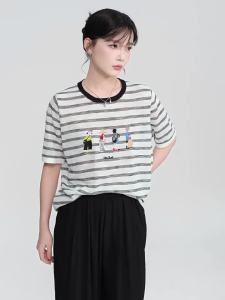 Áo Thun Sọc Bambou Ramie Đan