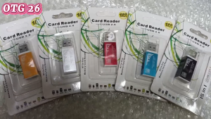 OTG 26 - Đầu đọc thẻ nhớ đa năng 15 in 1 USB 2.0 cho Micro SD SDHC TF M2 MMC MS Pro (Vỏ kim loại cực đẹp)