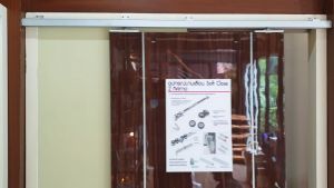 ชุดรางเลื่อนบานประตูสไลด์ soft close ชุดล้อพร้อมรางความยาว 2 เมตร