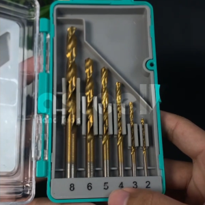 Mata Bor Besi HSS Steel Coated Titanium 2mm-8mm 6 Pcs Set Komplit Besi Kayu Plastik dll