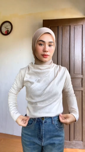 APRIL TOP | Atasan Knit Wanita Korean Top Baju Knit Wanita Lengan Panjang Basic Long Sleeve