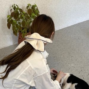 Elegant French Style Super Large Square Hair Ties Elegant Hair Accessories New Fashion Hair Bands Original Design Hair Ornaments