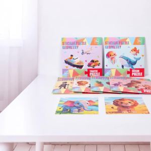6 Patterns Puzzle Stickers Crafts for Kids Sticker Painting Gift Party Favor Creations Dinosaur Animal Vechile Art Play for Kids