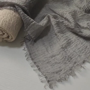 ผ้าคลุมไหล่ขนาดใหญ่ยาวสำหรับผู้หญิงผ้าฝ้ายสีทึบจีบฮิญาบสตรี