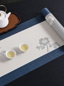 Waterproof Chinese Style Zen Tea Table Flag Long Tablecloth Fabric Tea Mat Cloth for Tea Ceremony Decoration Home Textile