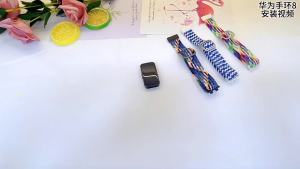 Penghantaran dari China [2025] Terpakai hua wei band10 Tali jam tangan   Tali Stok Anyaman Gancu Boleh Laras untuk Huawei Band 8/9 Tali jam tangan 3.8