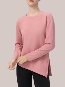 YANSE | Loose Casual Slit Moisture Wicking Yoga Sport T-Shirt Long Sleeve