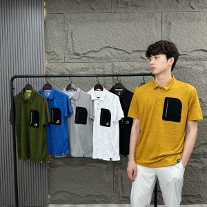 Daily Order-5 Heat Covering Sun-Proof and Breathable Outdoor Mountain Summer Mens Adhesive Pocket Athleisure Short Sleeve Polo Shirt