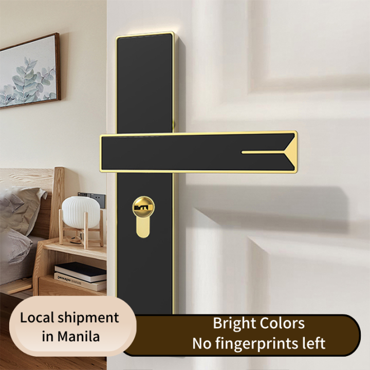 6-Pack Interior Privacy Door Handle Locks - No Key, Square Levers With Emergency Hole, Black